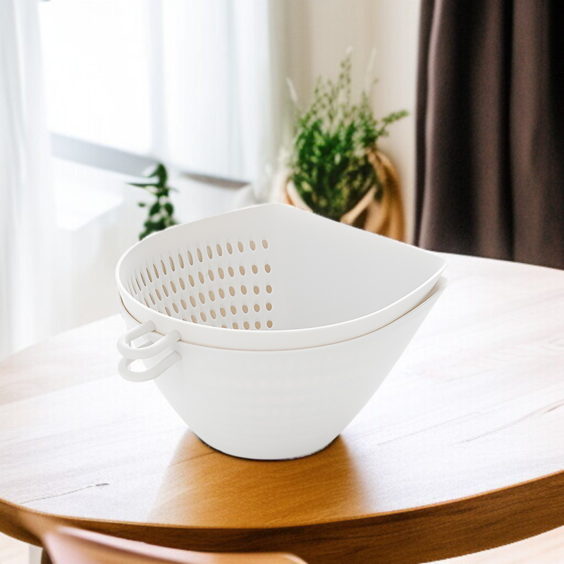 シンプルなキッチン二層野菜洗いかご家庭用ネギ水切りかご果物洗い水フィルターかご