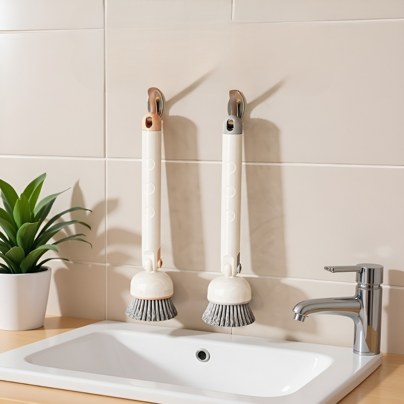 Haushalts-Küchen-Topfreinigungsbürste mit langem Griff, Ölentfernungsbürste