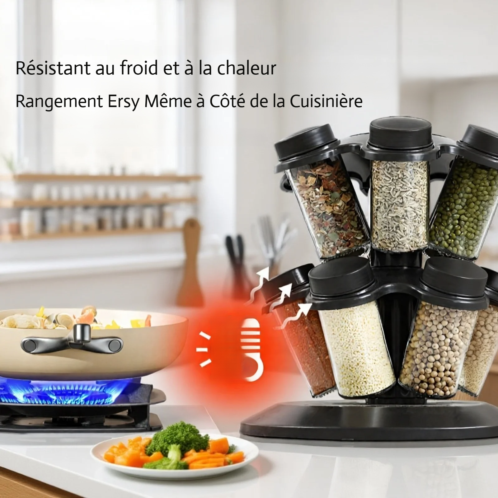 Modern design spice rack for home cooks
