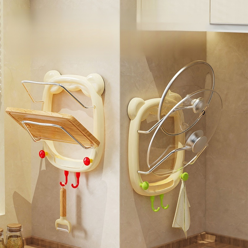 Non perforated double-layer pot lid storage rack