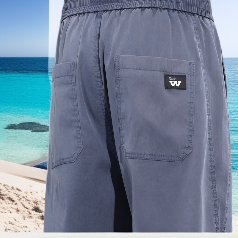 テンセルジーンズメンズ夏薄手2024新作トレンドブランドワイドレッグアイスシルクルーズストレートカジュアルパンツメンズ