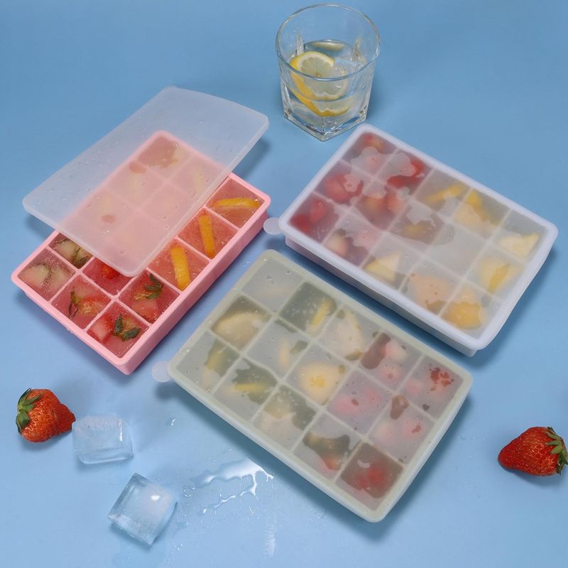 大號矽膠食品級冰塊模具帶蓋製冰盒