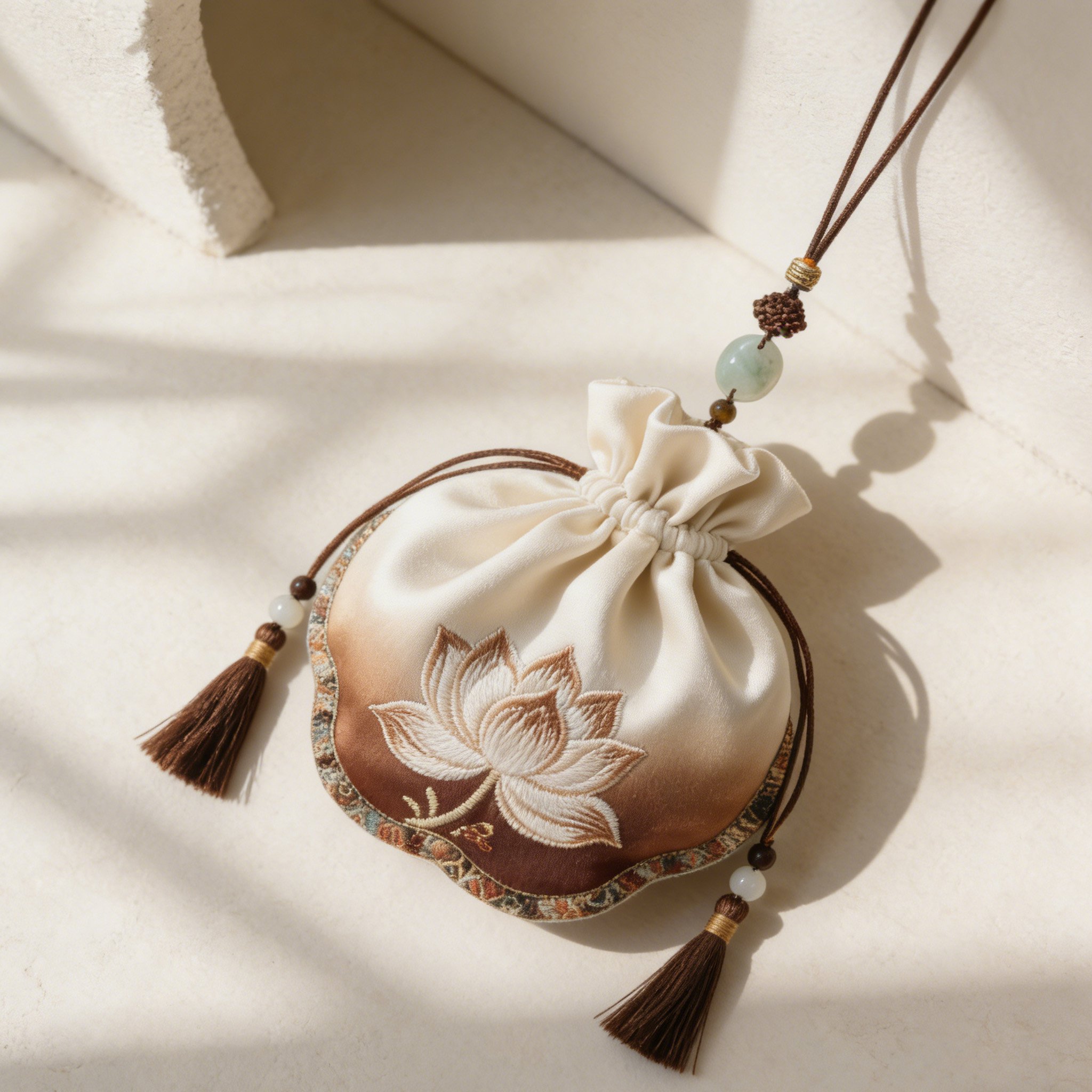 ถุงหอมดอกบัวผ้าซาติน (จำนวน 3 ชิ้น)