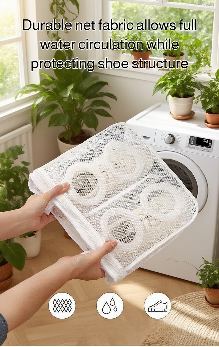 Durable mesh bag for shoe cleaning