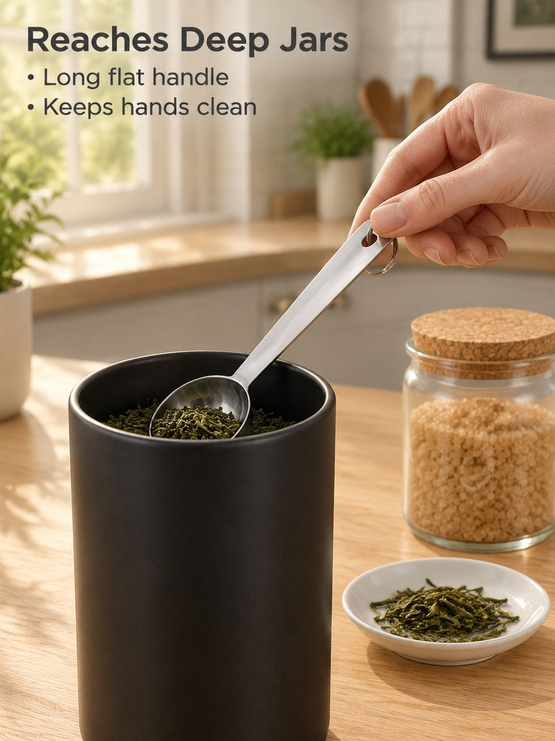 Convenient measuring spoons for spices and tea