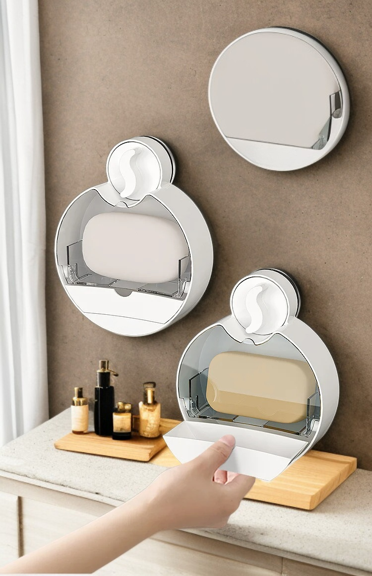 多色可選翻蓋吸盤香皂盒