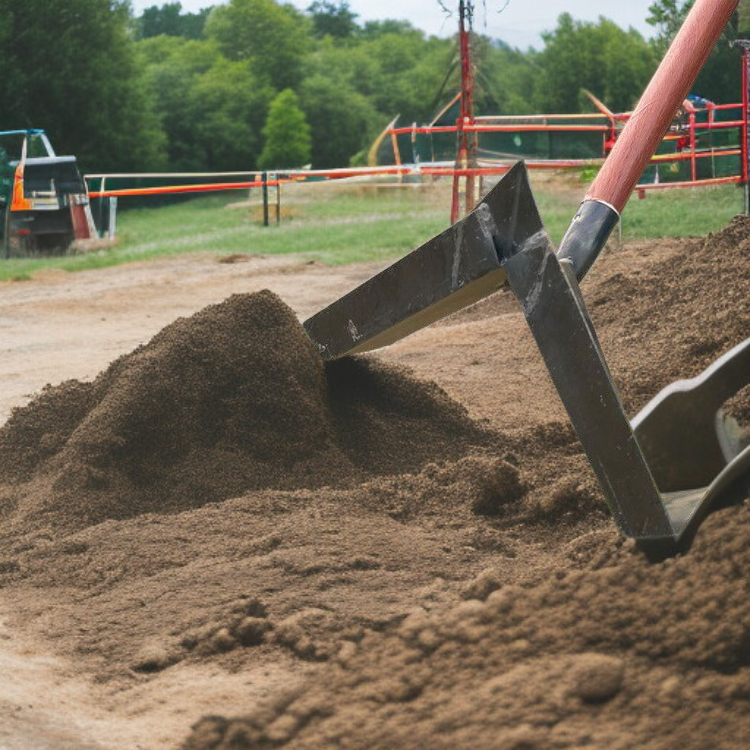 내구성이 강화된 망간강 호미 근접 촬영