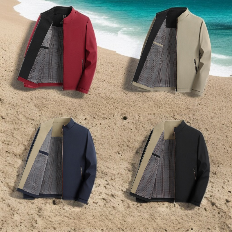 남성용 스탠드 칼라 재킷