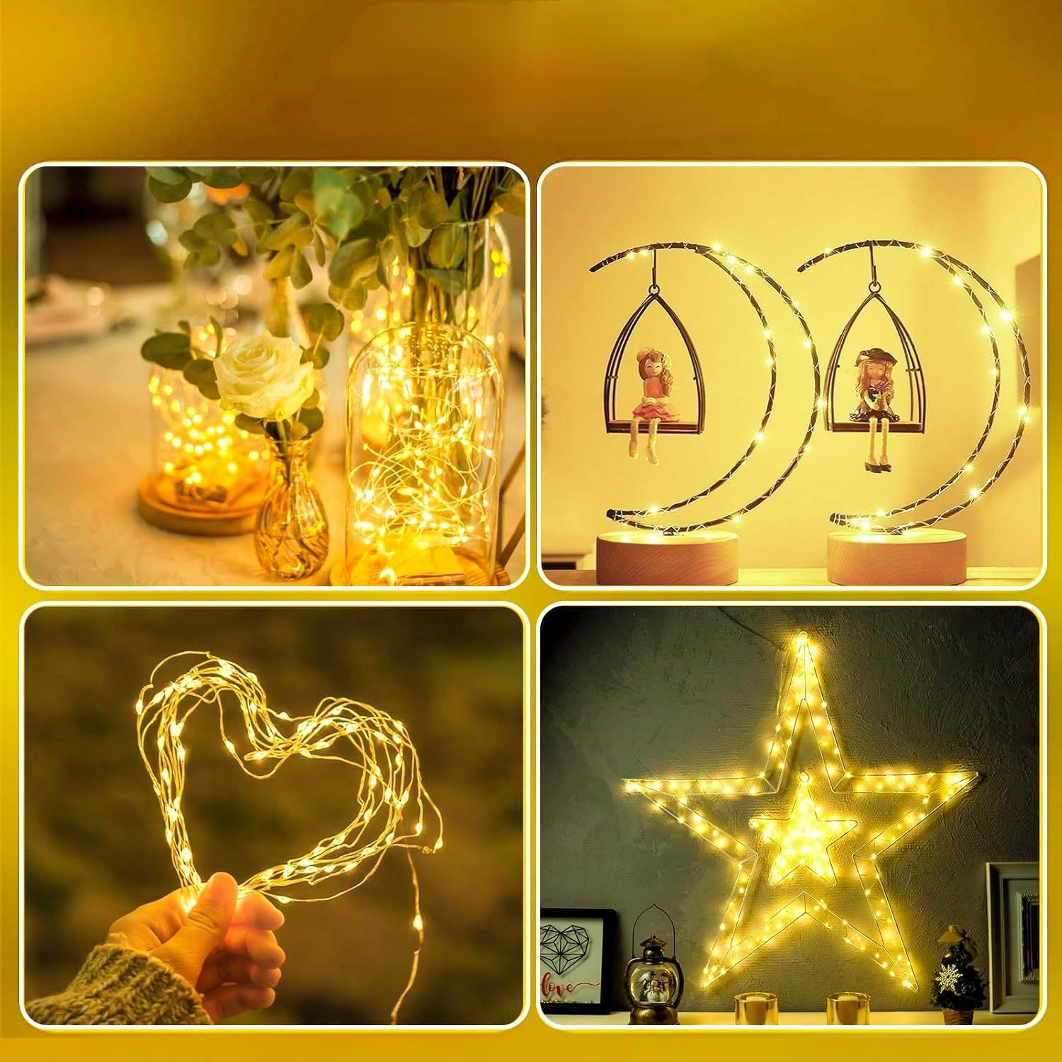 English: Christmas LED Fairy String Lights, Waterproof Firefly Starry Decorative Lights