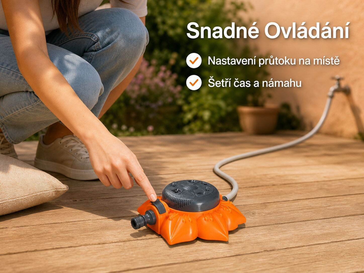 Automatický systém během zalévání trávníku