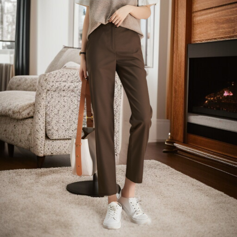 カレー パンツ スリム カジュアル ウィメンズ パンツ レディース スーツ パンツ ストレート シガレットパンツ