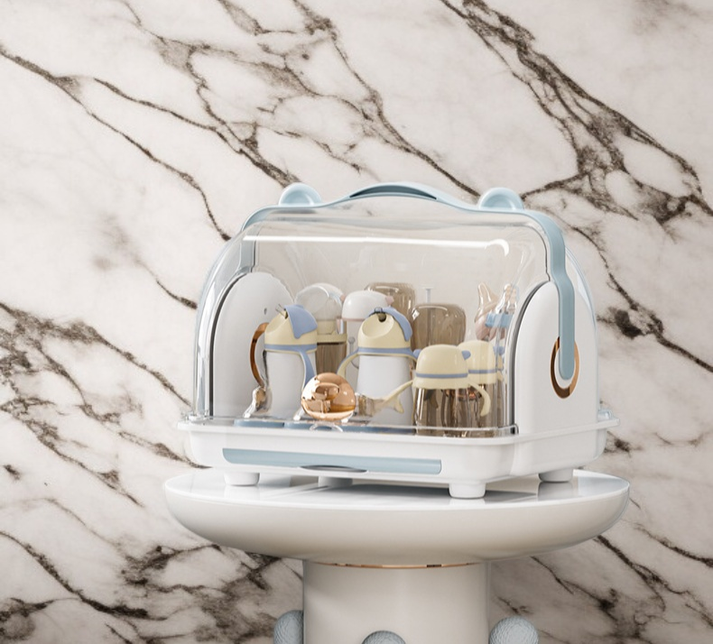 キッチンに設置した哺乳瓶収納ボックス