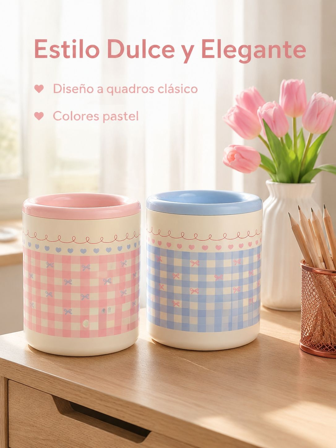 Portalápices de plástico de diseño elegante para oficina
