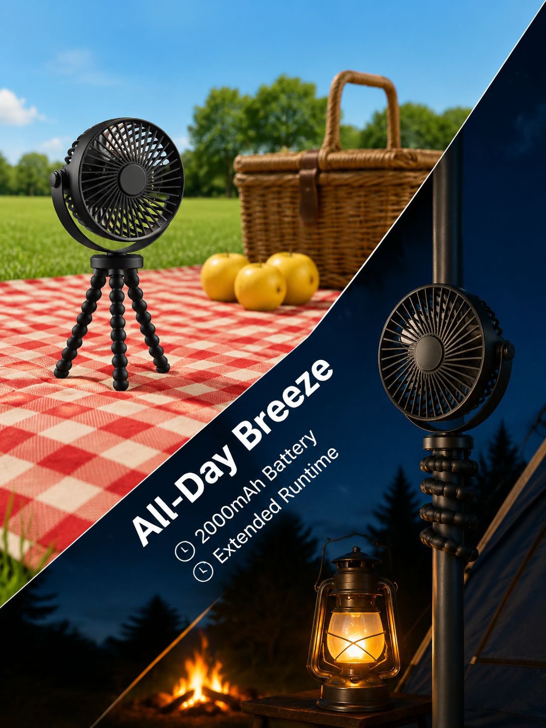 Desktop Fan Long Life Universal Octopus Fan Lasts All Day Portable Outdoor Wind Mute