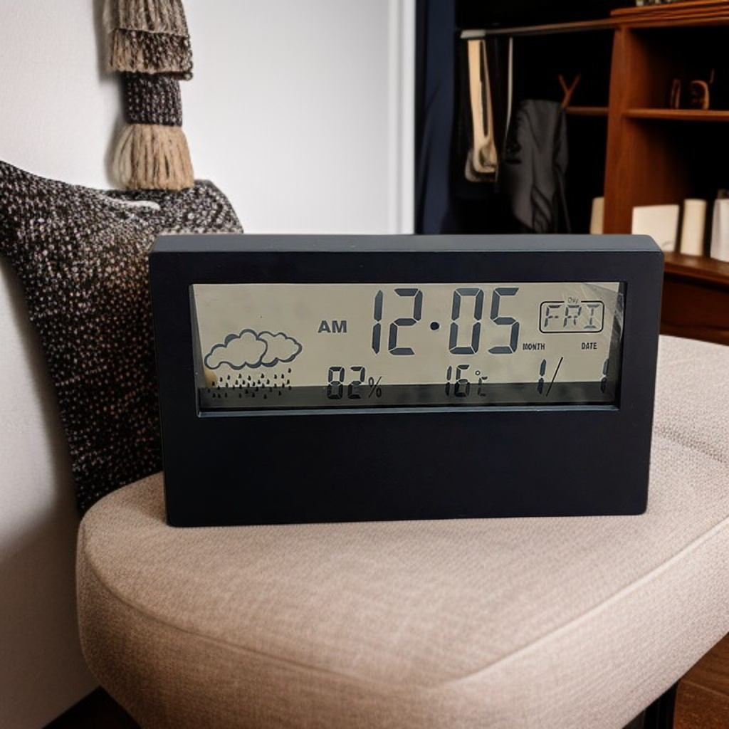 Temperature and humidity timer luminous small alarm clock