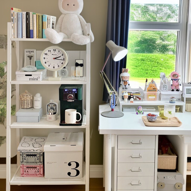 多層キッチン収納ラック 錬鉄製 ホワイト