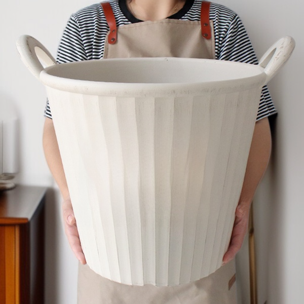 ヴィンテージ風ハンドル付き丸型プラスチックプランター 3834 3