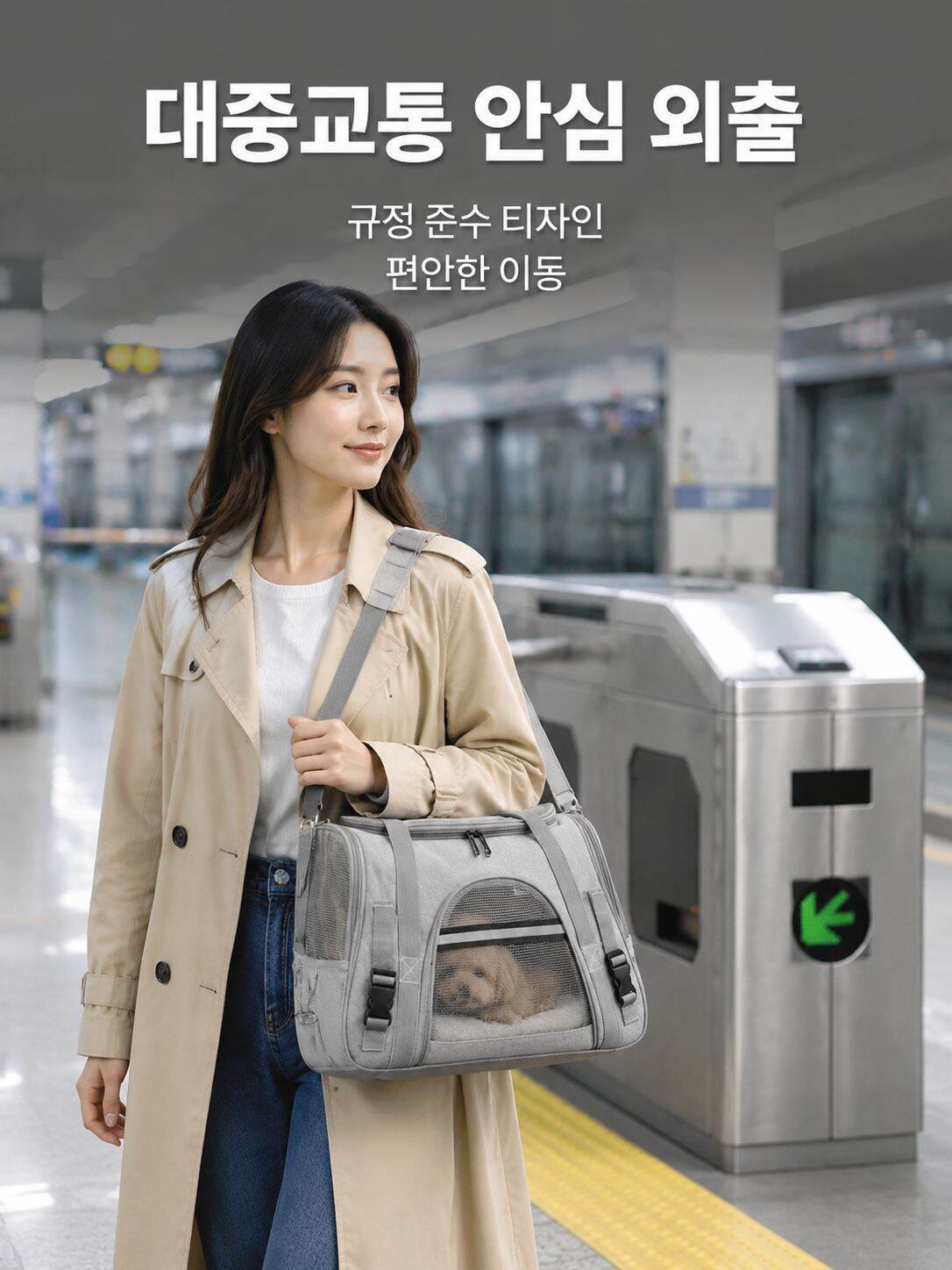 고양이 강아지 공용 접이식 통기성 크로스백