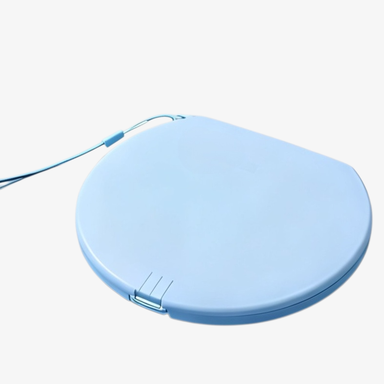 Caja redonda portátil para mascarillas con acabado mate para estudiantes (pastillero de PP)