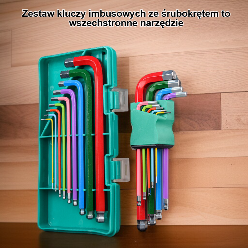 Zestaw kluczy imbusowych ze śrubokrętem