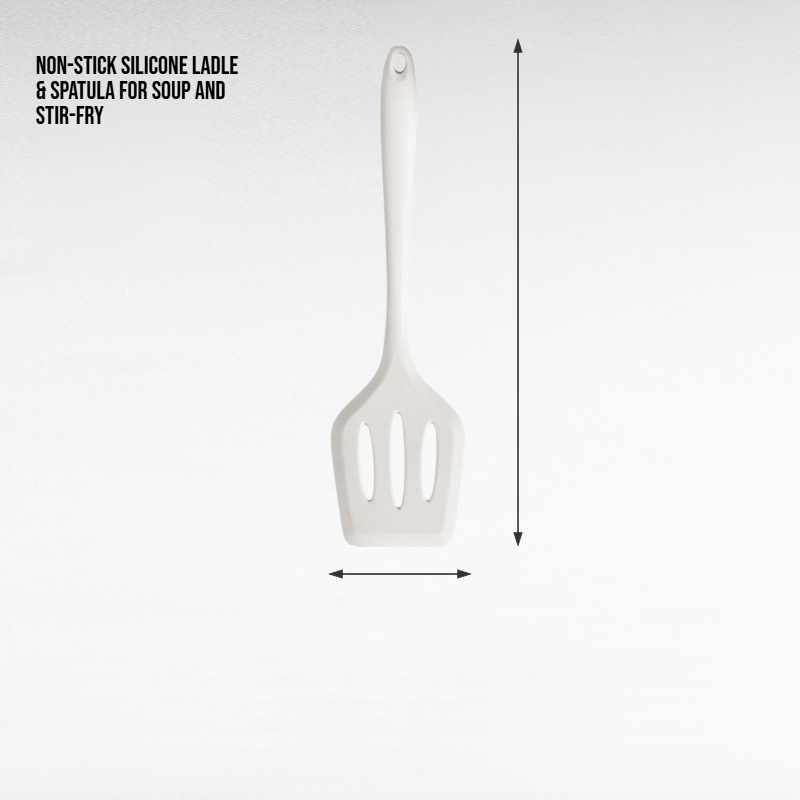 Non-Stick Silicone Ladle & Spatula for Soup and Stir-Fry