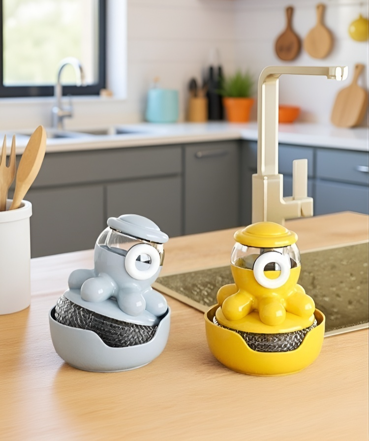 Automatyczna szczotka do mycia naczyń z dozownikiem płynu – widok produktu