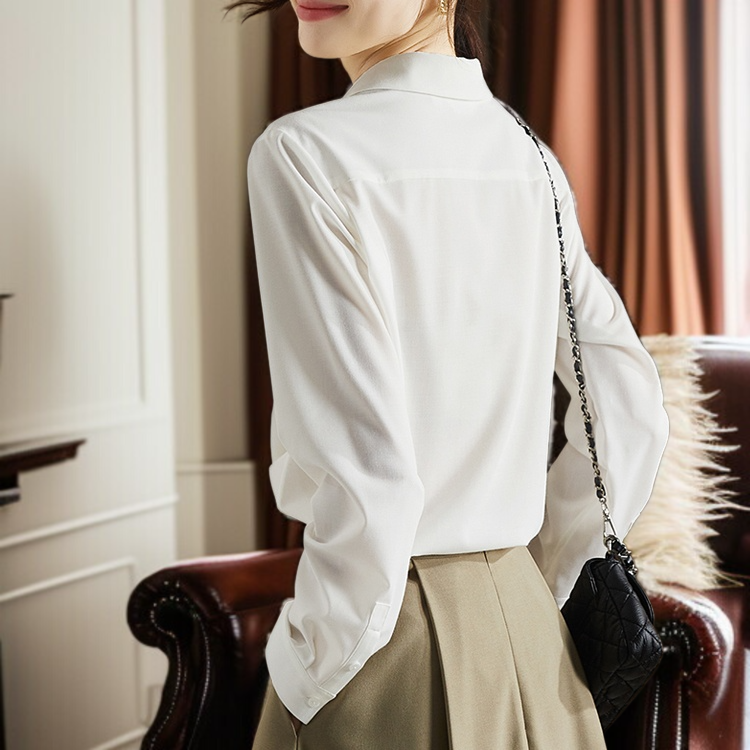 봄 한범 여 긴팔 셔츠 솔리드 이너 쉬폰 상의 봄 한범 긴팔 셔츠 이너 쉬폰 셔츠