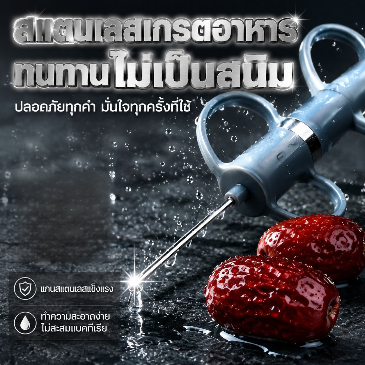 เครื่องเอาเมล็ดอินทผลัม เชอร์รี่ พุทรา ทำจากสแตนเลส ทนทานสำหรับครัวเรือน