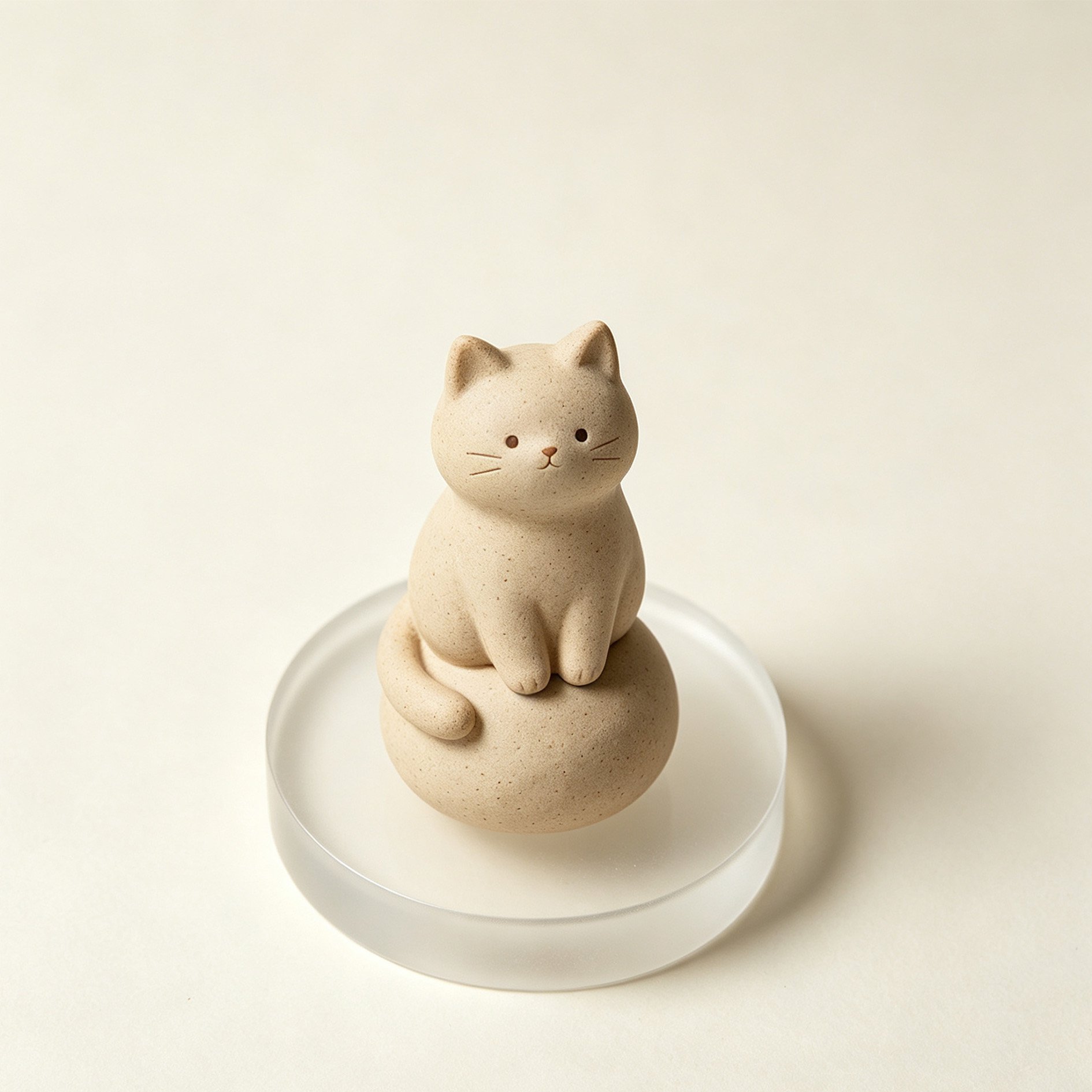 雲の形をした子猫の置物