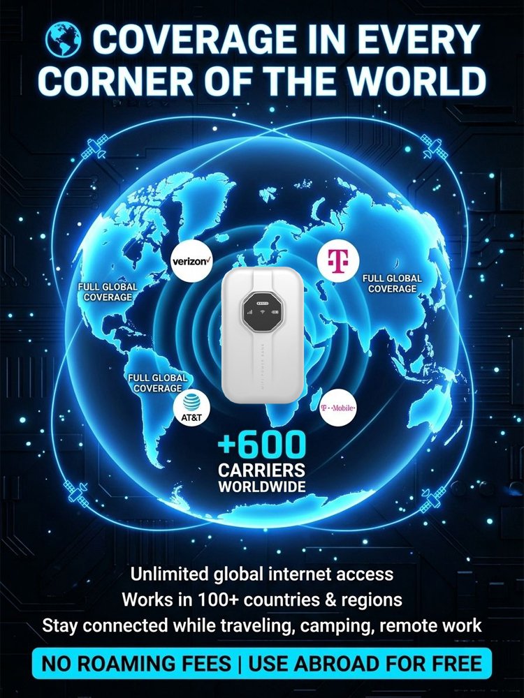 [Global Coverage, Free for Life] Boundless Portable Wi-Fi