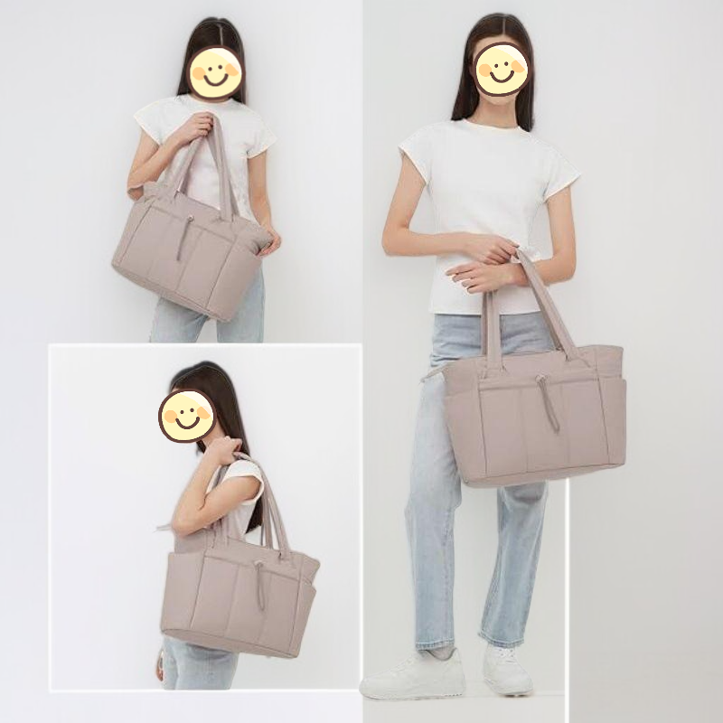 تصميم داخلي واسع لحقيبة التسوق المبطنة