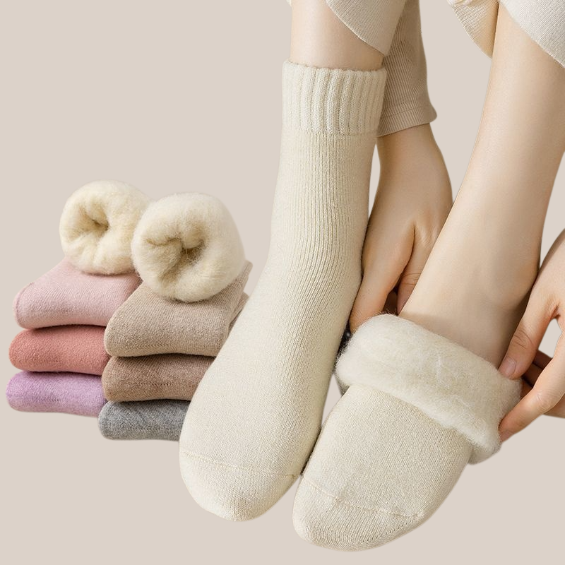 Calcetines gruesos y cálidos de felpa para mujer