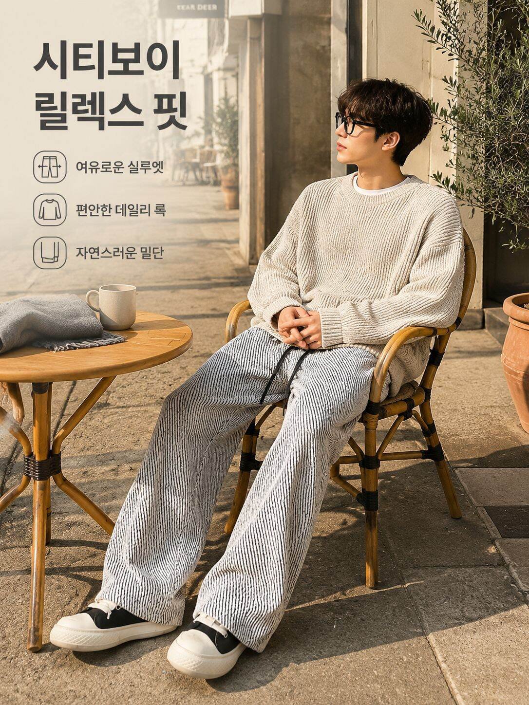 느긋한 스타일 남성 패션 캐주얼 바지