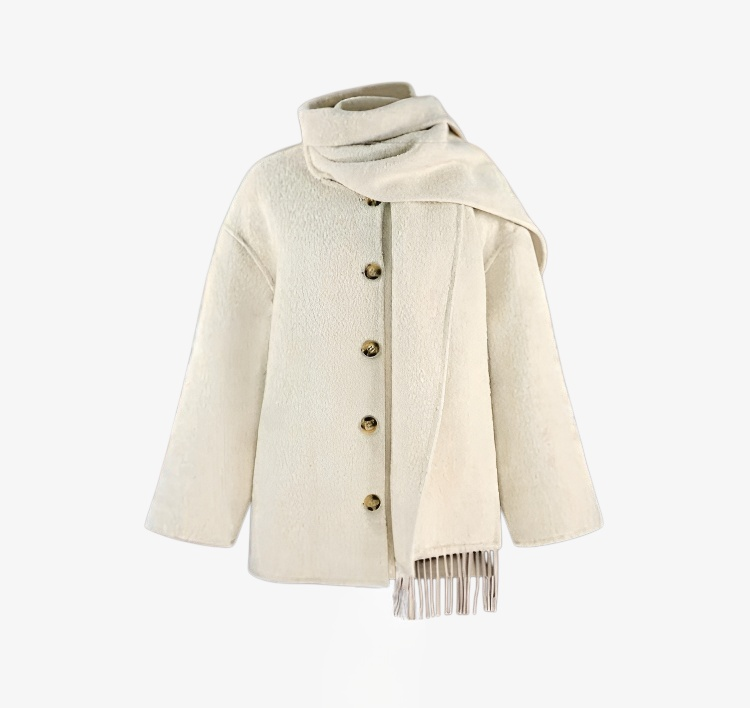 여성 가을 겨울 아우터 햅번 코트 코디 머플러 집업 모직 코트