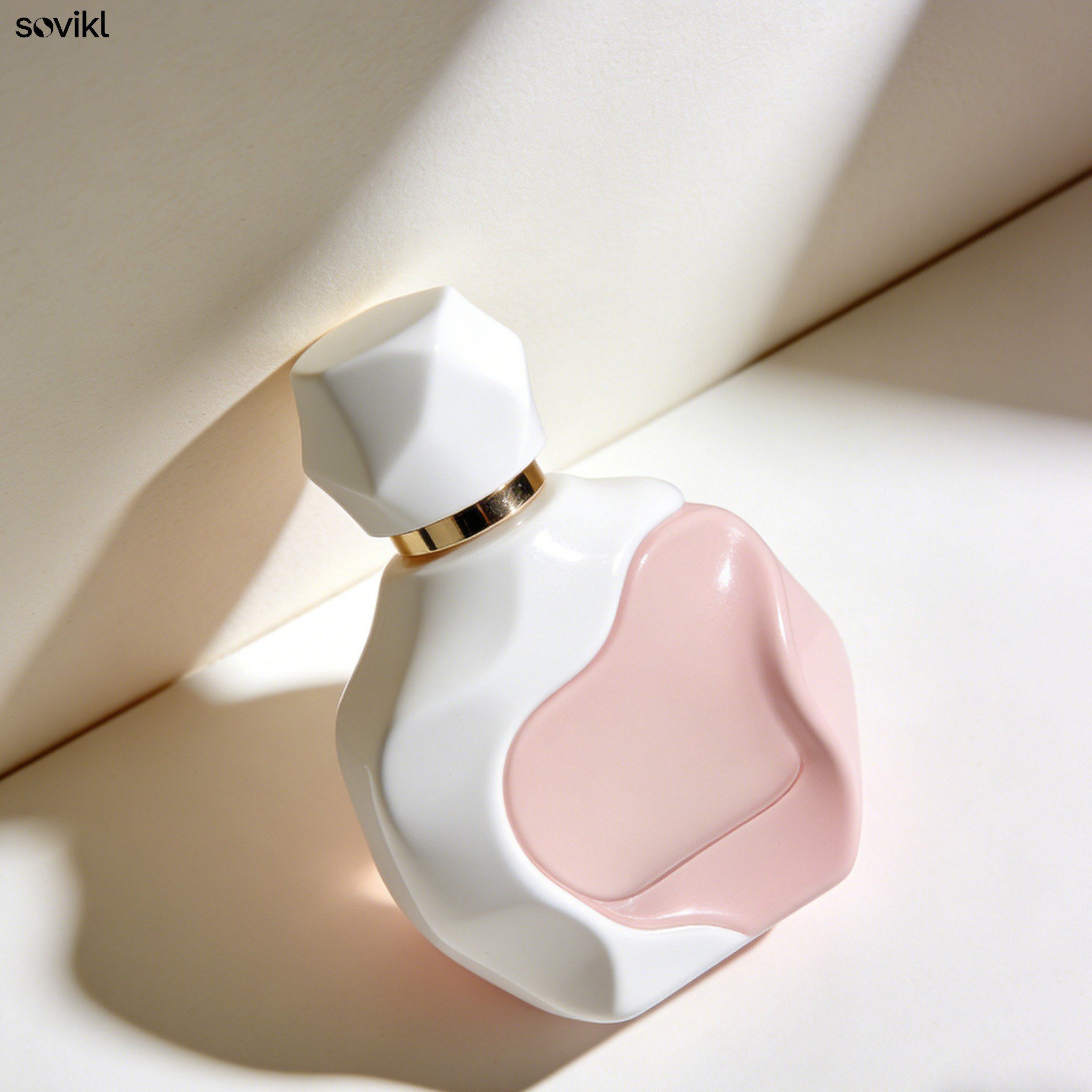 Pink and white color-blocked perfume travel-size bottles (10 bottles)
