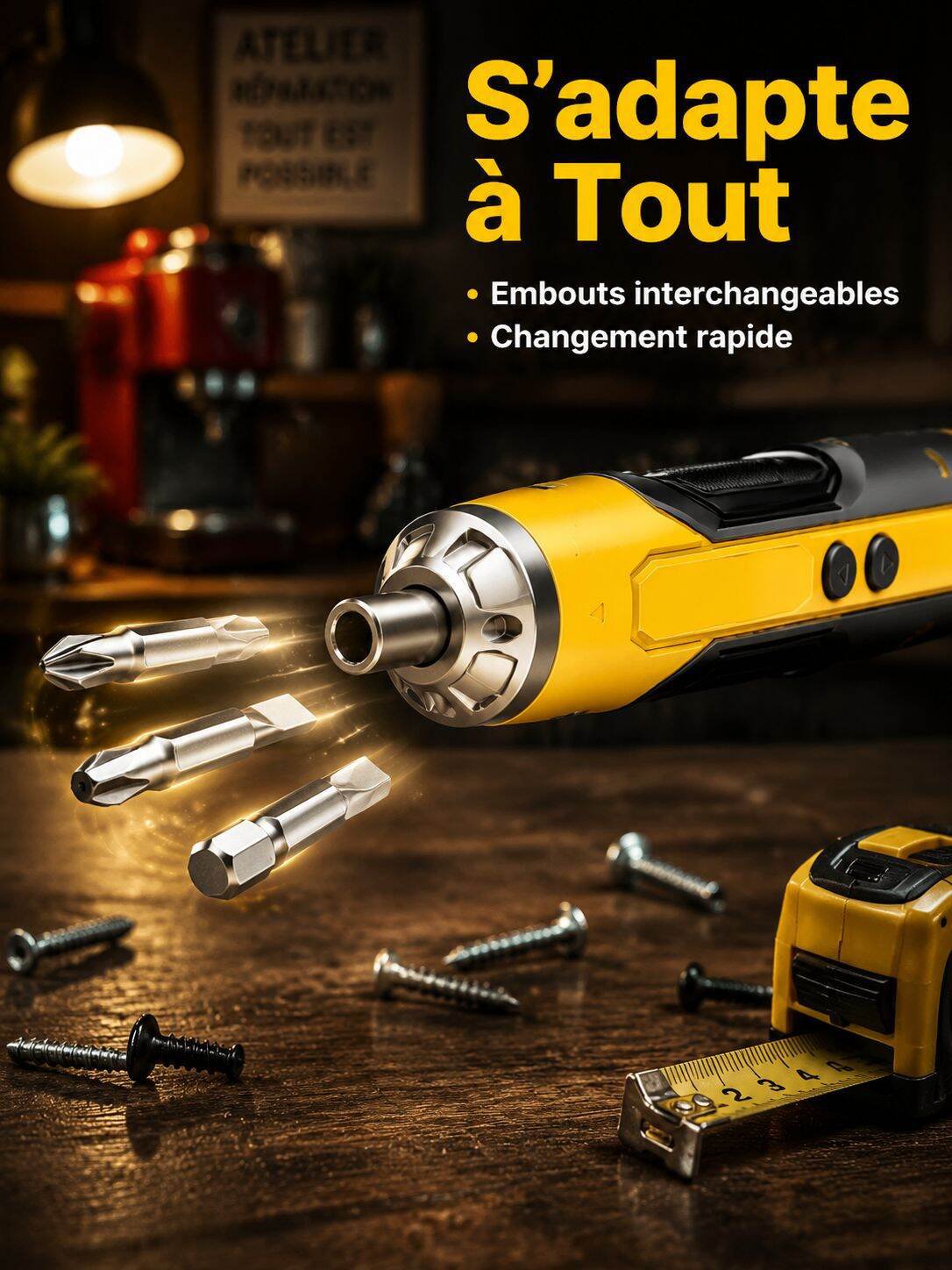 Ensemble d’outils tournevis électrique