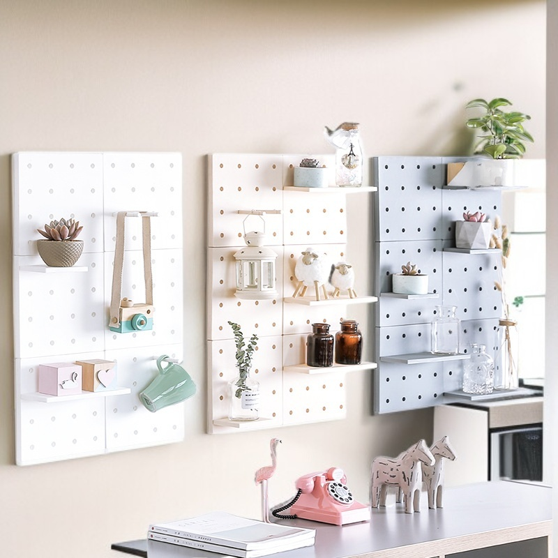  플라스틱 타공판 벽걸이 수납 선반