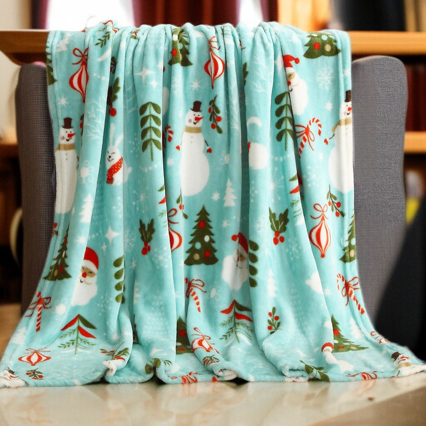 Sofa Flannel Cover Blanket Blanket Holiday Christmas Flannel Burgundy