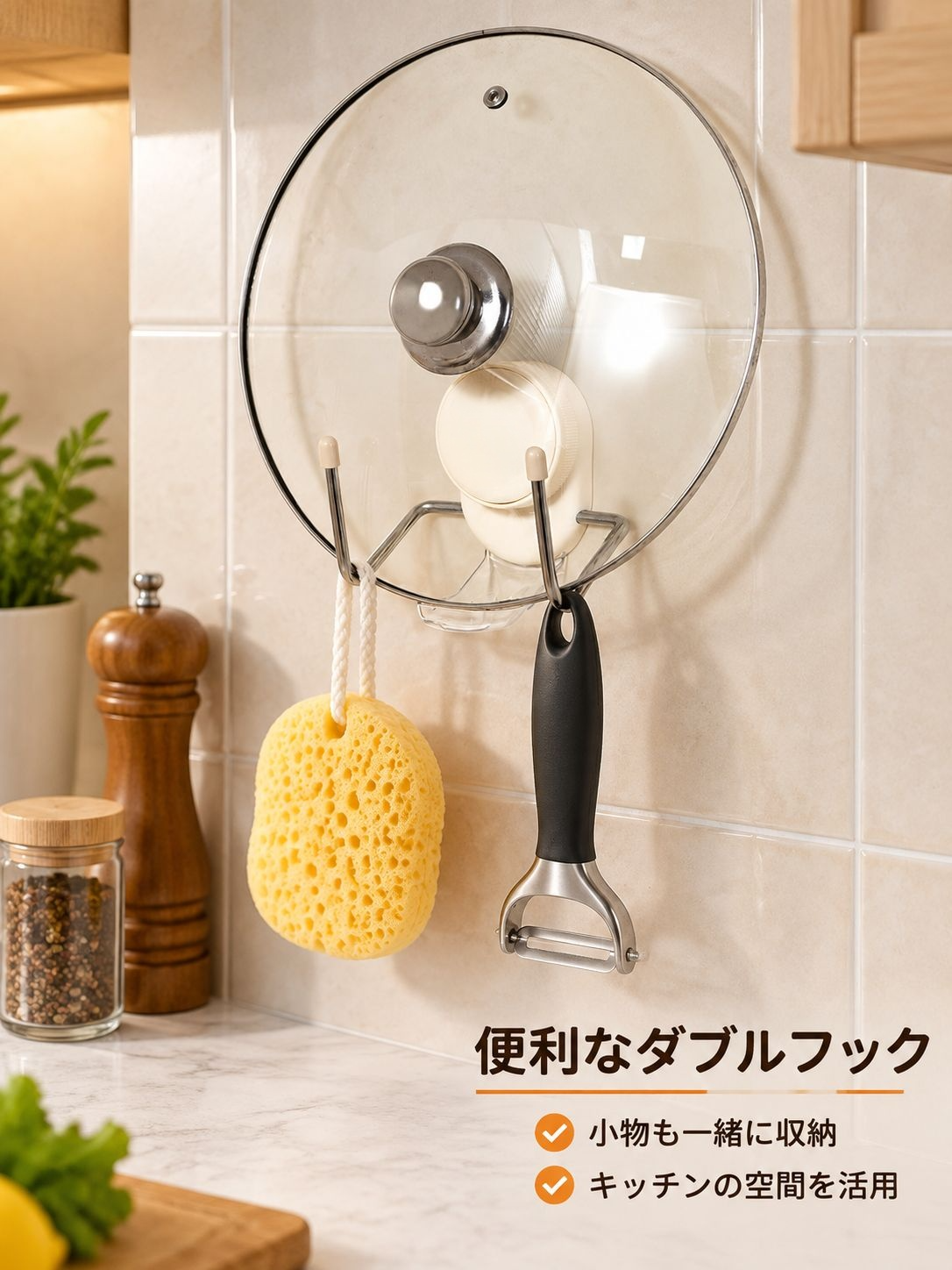 錆びにくい丈夫な素材の鍋蓋ラック
