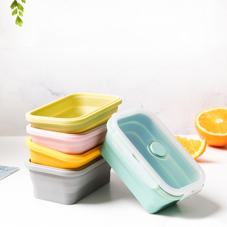 Portable silicone folding lunch box