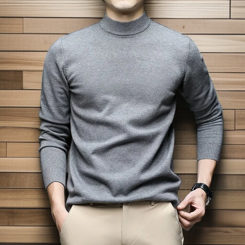 남자 반폴라 긴팔 니트 기모 이너 니트 남자 니트 긴팔 기모 반폴라 니트