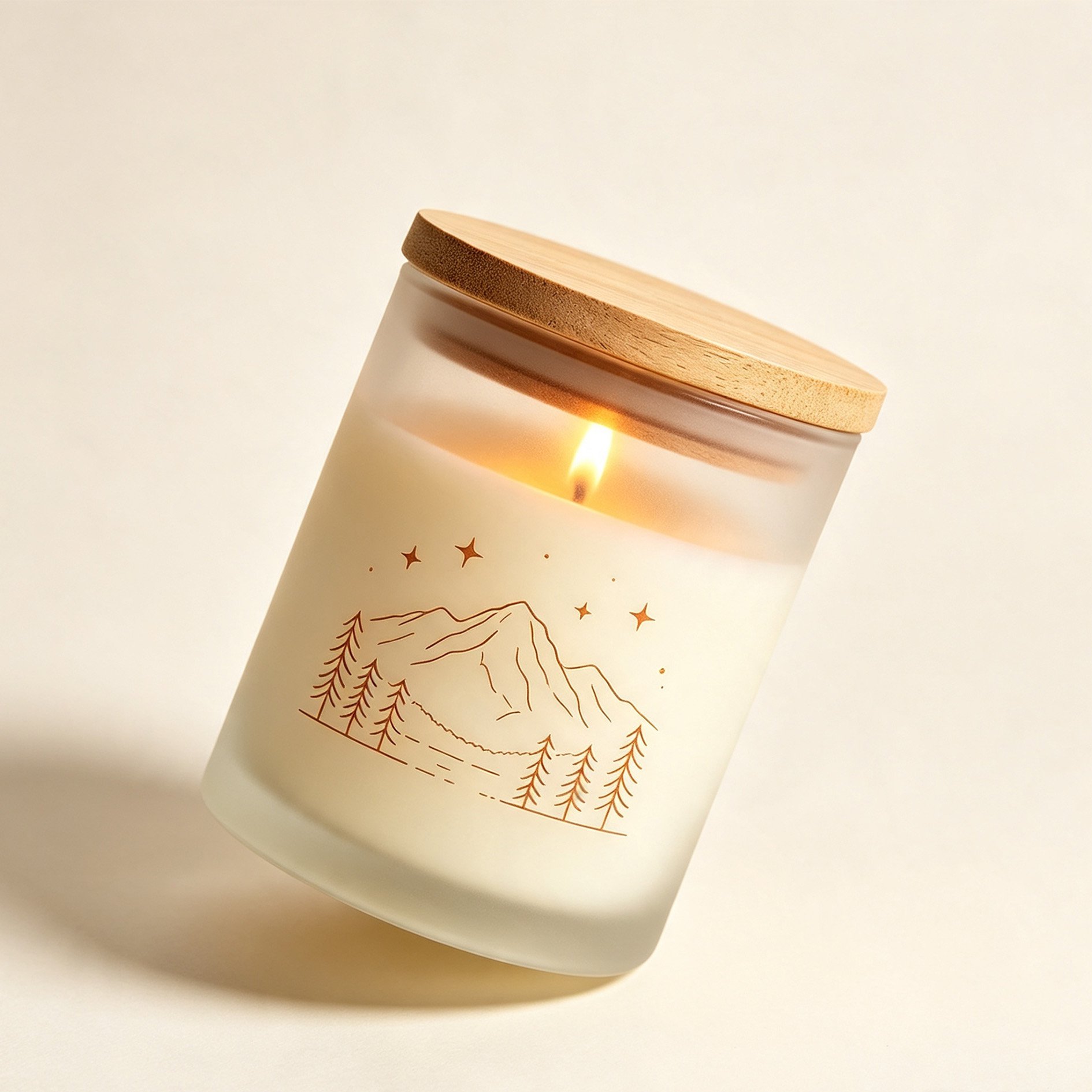 Mountain Forest Frosted Glass Scented Candle