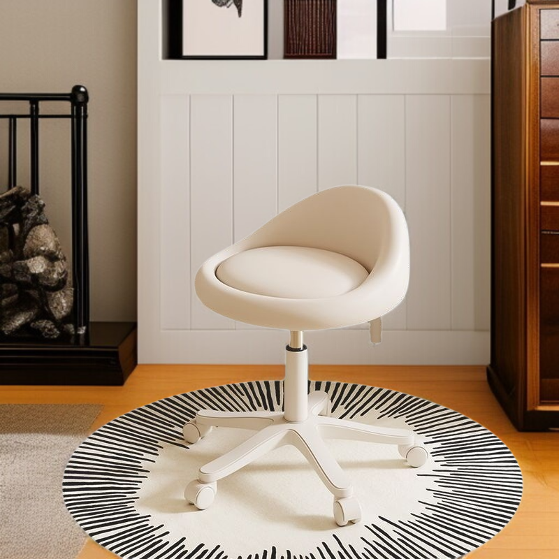 Mädchenzimmer Schminkstuhl im Cream-Stil mit niedriger Rückenlehne, Netzpromi-Hocker