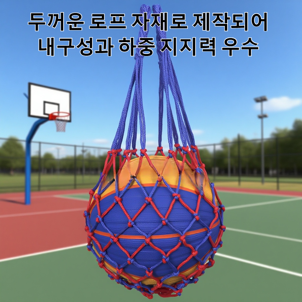두꺼운 농구 보관용 그물 가방 전체 외관