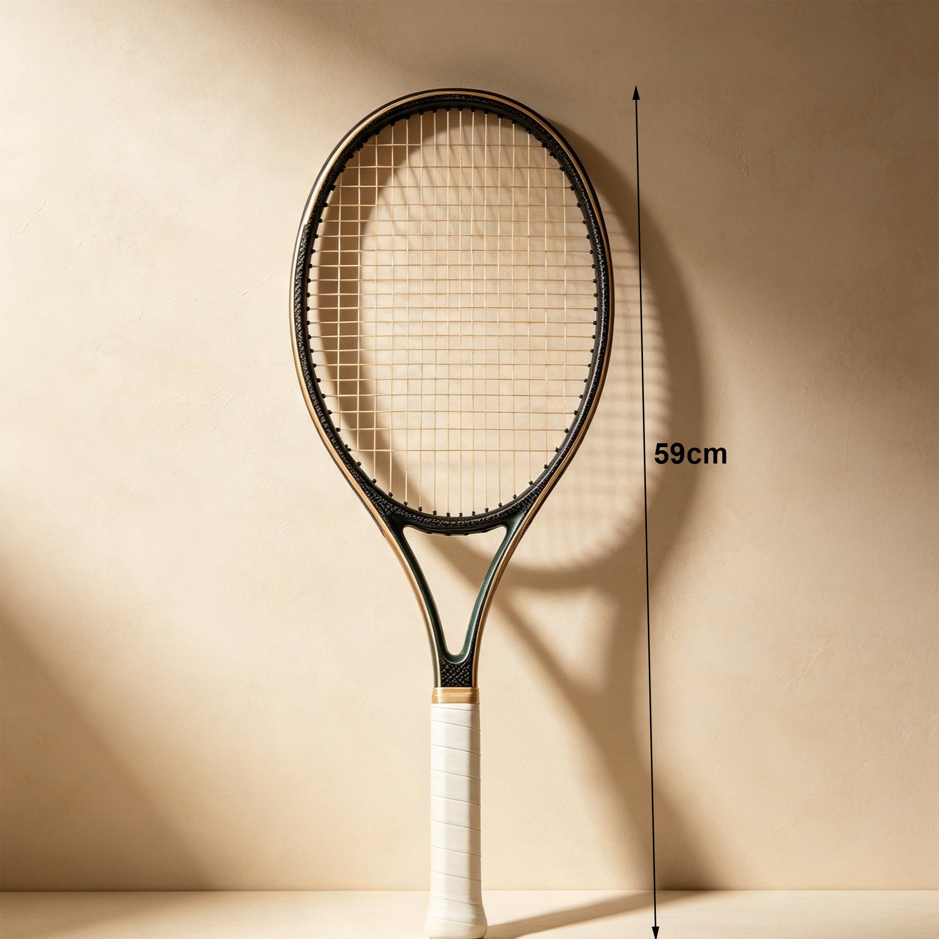 Classic retro tennis racket in action
