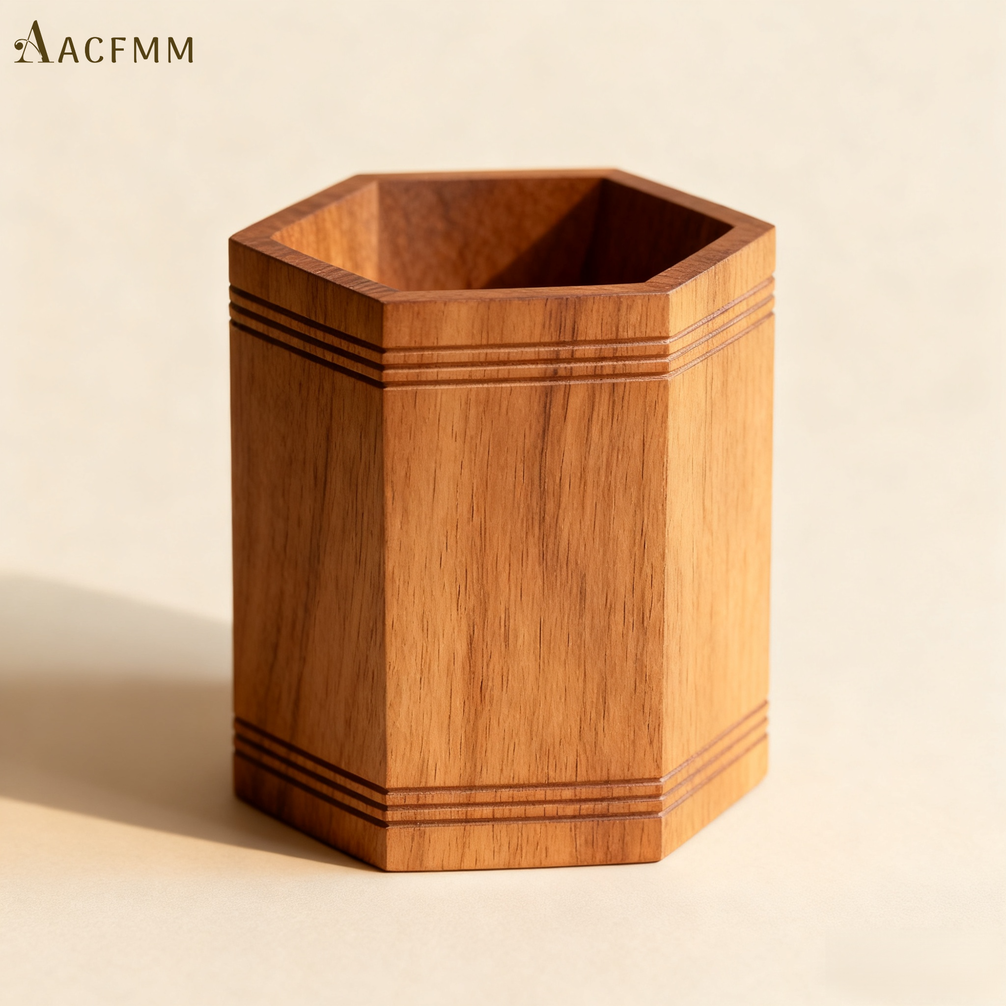 나무 육각형 펜홀더 5개 세트 전체 이미지