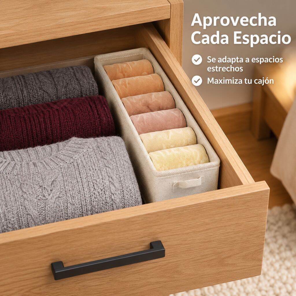 Caja organizadora de pantalones multifuncional, plegable y de tela