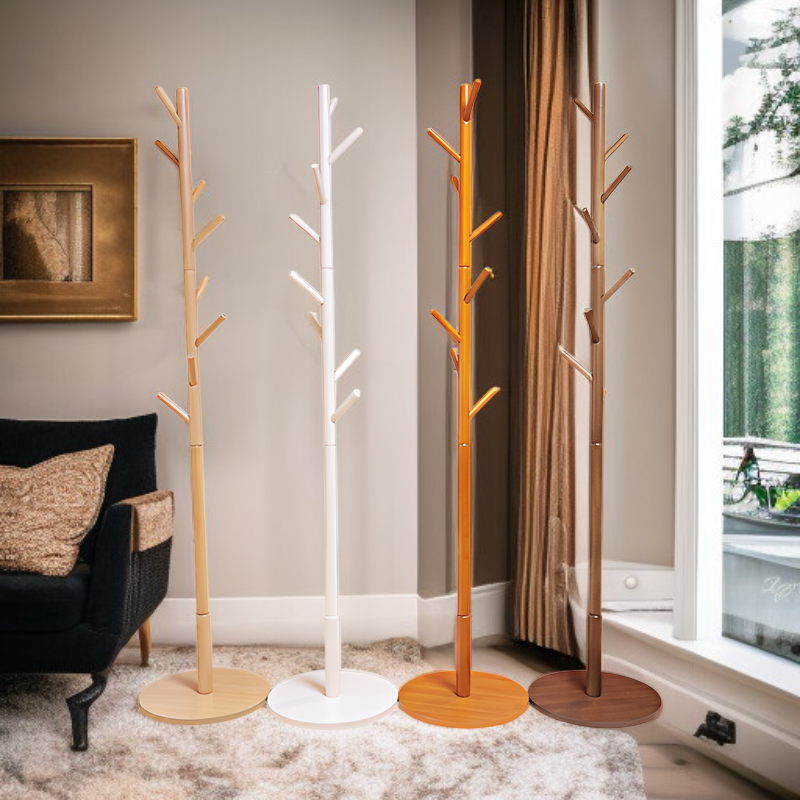Simple Solid Wood Clothes Rack for Home