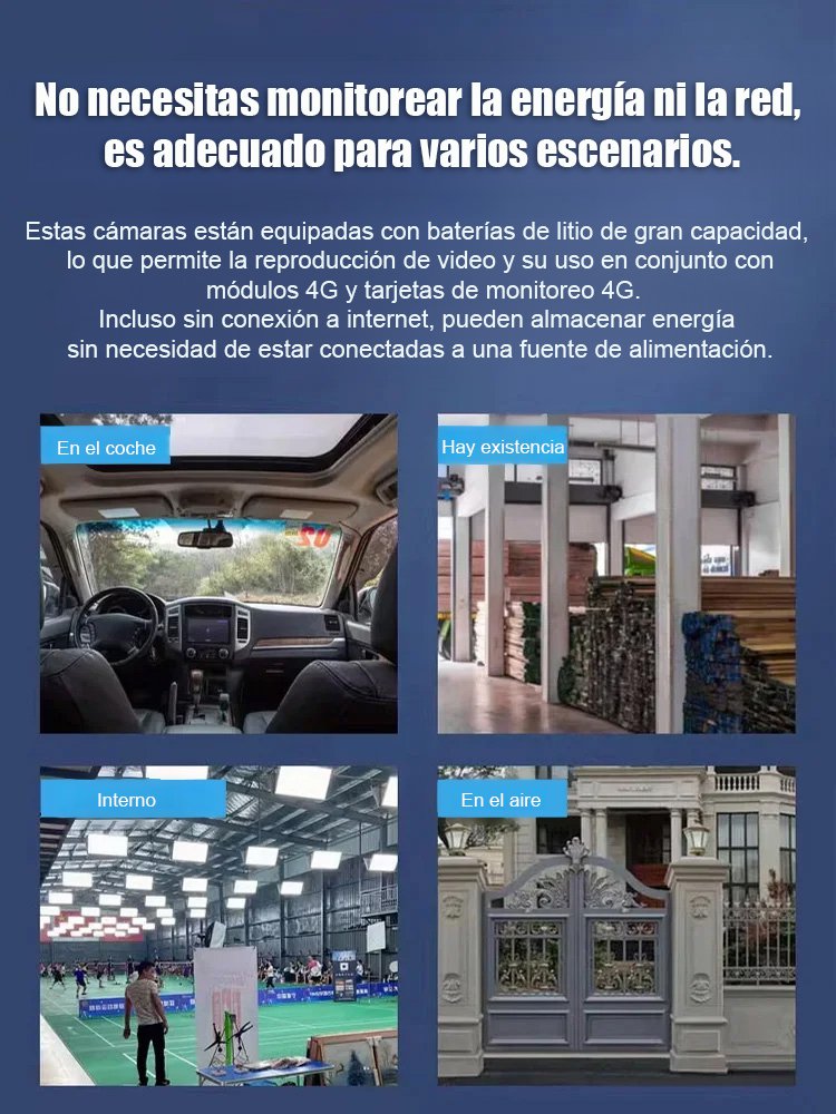 【3 millones de ultra alta definición】Cámara de vigilancia HD inalámbrica y remota.