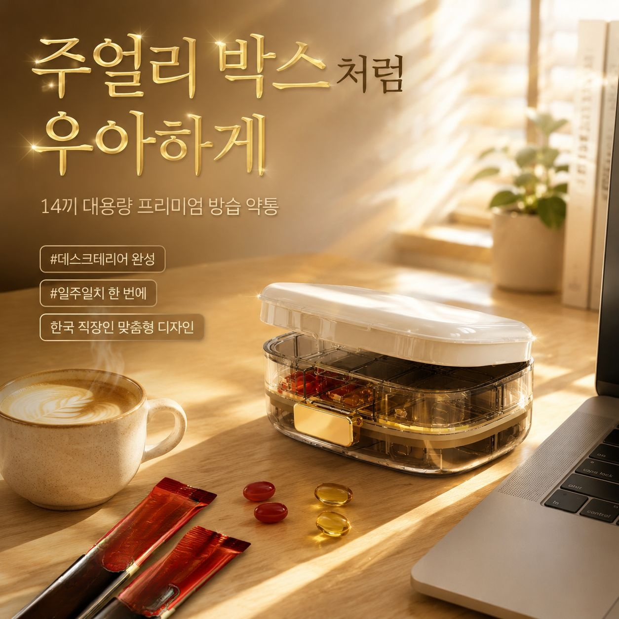 다기능 이중 대용량 밀폐 약통